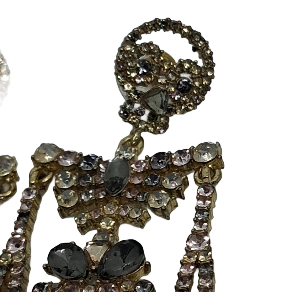 Dazzling Rhinestone Skeleton Dangle Earrings - St… - image 5